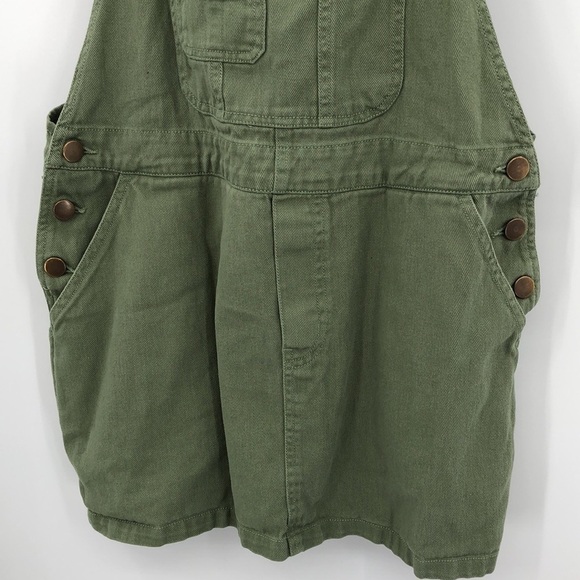 Aeropostale Solid Twill Skirtall Size L Bob Overall Carpenter Style Skirt Jumper - Picture 7 of 16